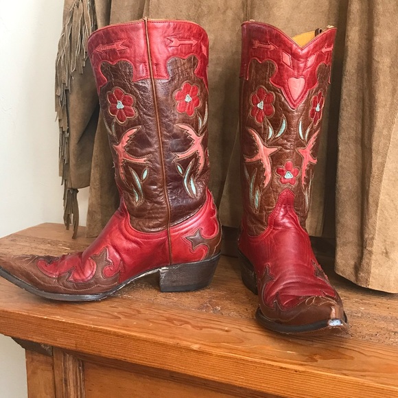 Old Gringo Shoes - Old Gringo Red Golondrina Cowboy Boots Size 7.5